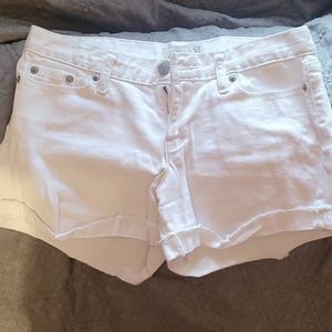 White denim shorts